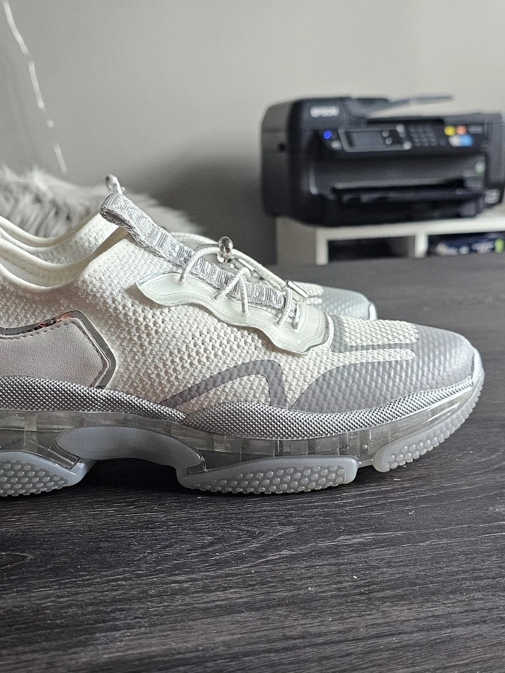 Steve Madden White & Silver Athletic Sneakers - Picture 2 of 7